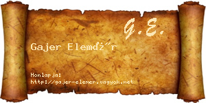 Gajer Elemér névjegykártya